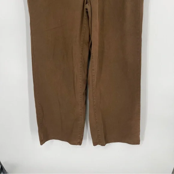 Good American Good Relaxed Skate Pants High Rise Wide Leg Brown Trouser 8/29 - Picture 5 of 14